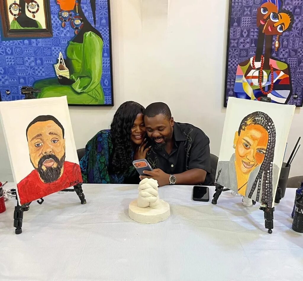 couples painting and hand casting experience Lagos