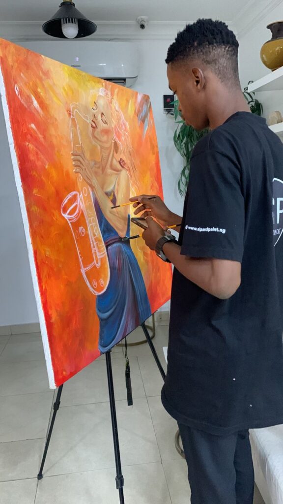 paint on a big board