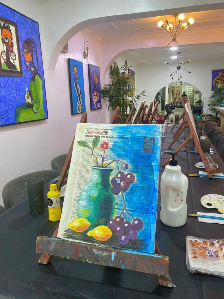 newspaper painting canvas
